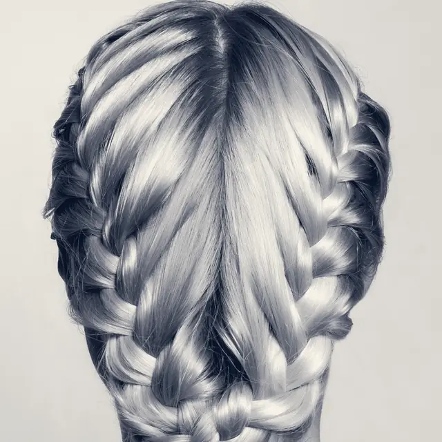 A crown braid seen from behind